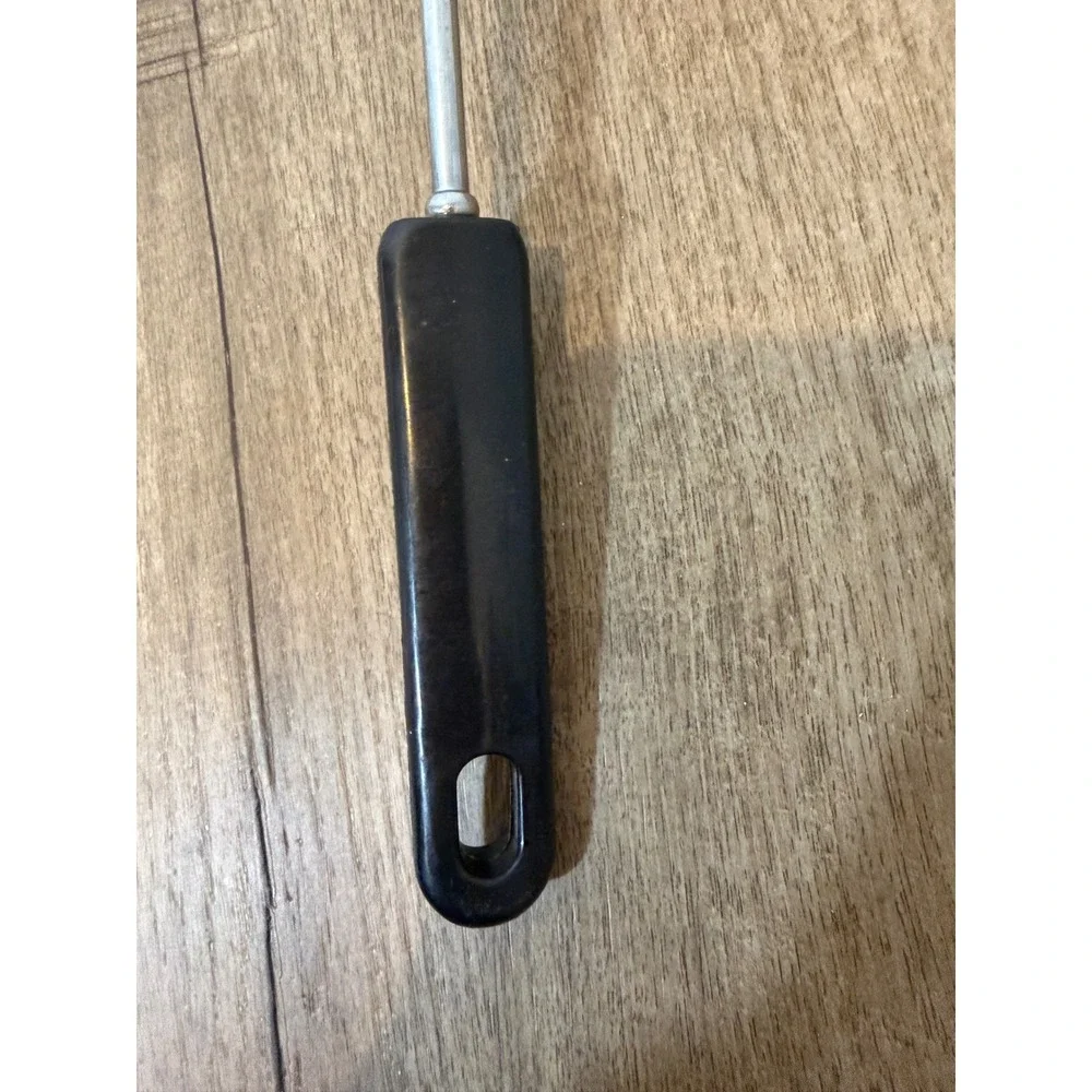 Stainless Steel Slotted Spoon with Black Handle Kitchen Serving Utensil
